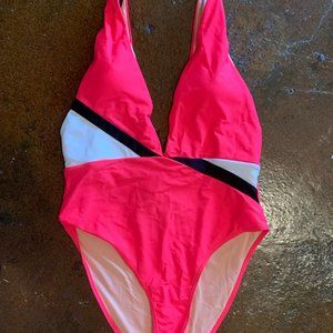Deep V One Piece Swimsuit (Fabletics) NWT